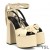 Yves Saint Laurent Paige Platform Sandals In Glattleder Apricot