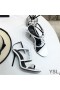 Yves Saint Laurent Cassandra Sandals In Patent Leather White