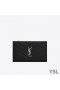 Yves Saint Laurent Θραύσματα Φερμουάρ Bifold Πορτοφόλι Σε Κόκκους Matelasse Δέρματος Μαύρο/Ασημί