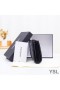 Yves Saint Laurent Θραύσματα Φερμουάρ Bifold Πορτοφόλι Σε Κόκκους Matelasse Δέρματος Μαύρο/Ασημί