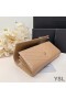Yves Saint Laurent Μεγάλες Κασσάνδρα Bifold Πορτοφόλι Σε Πτυχωτά Matelasse Δέρματος Βερίκοκο