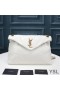 Yves Saint Laurent Medium Loulou Puffer Bag In Quilted Lambskin White/Gold