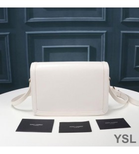 Yves Saint Laurent Μέσο Solferino Τσάντα Στο Κιβώτιο Δέρματος Λευκό/Χρυσό